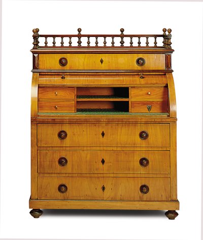 Biedermeier secretaire-Commode ، الربع الثاني من القرن التاسع عشر (الجوز والماهوجني) بواسطة المدرسة الألمانية