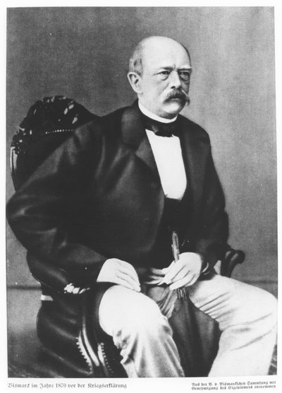 بسمارك عام 1870 قبل إعلان الحرب بواسطة المدرسة الألمانية
