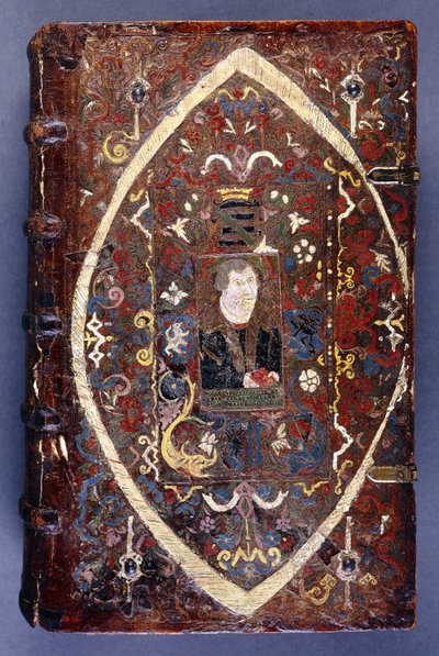 غلاف كتاب عليه صورة مارتن لوثر (1483-1546) بواسطة المدرسة الألمانية
