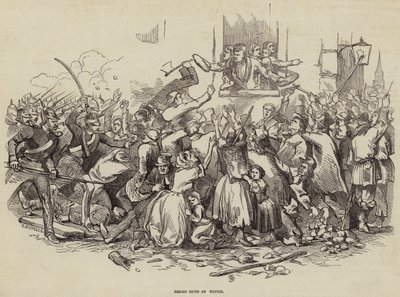 أعمال شغب الخبز في Stettin ، ألمانيا 24 أبريل 1847 (نقش) بواسطة المدرسة الألمانية