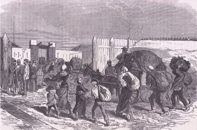 جلب الخضار من الضواحي ، Cassells History of the War بين فرنسا وألمانيا الذي نشرته Cassell and Company Limited ، c1890 (litho) بواسطة المدرسة الألمانية