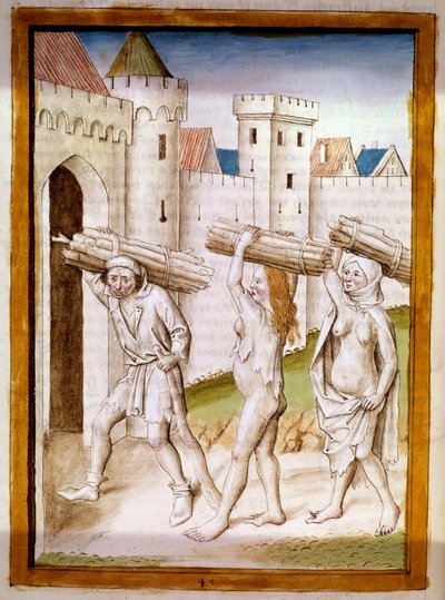 Bucherons Miniature taken from a German translation of the fables of “Kalila (Calila) and Dimna” by Bidpai. 15th century Chantilly, Musee Conde بواسطة المدرسة الألمانية