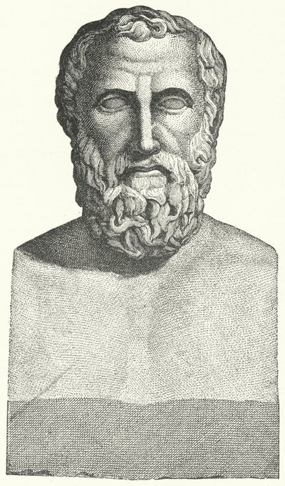 Bust of the Ancient Greek poet Archilochus (engraving) بواسطة المدرسة الألمانية