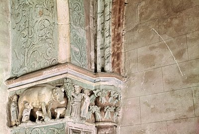 عاصمة تصور Judensau حوالي 1301-25 (حجر) بواسطة المدرسة الألمانية