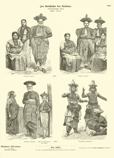 أزياء سيلانية ، 1880 بواسطة المدرسة الألمانية