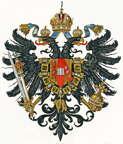 شعار النبالة للإمبراطورية النمساوية (Kaisertum Österreich) من عام 1816 حتى عام 1867 ، عام 1898 بواسطة المدرسة الألمانية