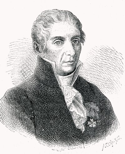 الكونت اليساندرو فولتا (1745-1827) منقوش بواسطة أدولف كلوس (1840-1894) بواسطة المدرسة الألمانية