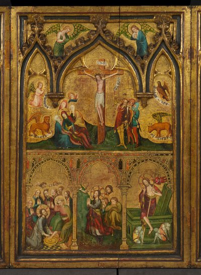 Crucifixion triptych (المعروف سابقًا باسم Estouteville Triptych) (اللوحة المركزية) ، حوالي 1374 (تمبرا على اللوحة) بواسطة المدرسة الألمانية