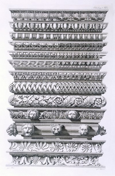 تصاميم للأفاريز ، 1856 بواسطة المدرسة الألمانية