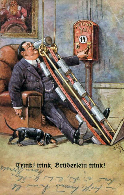 Drink, drink, brother drink! (colour litho) بواسطة المدرسة الألمانية