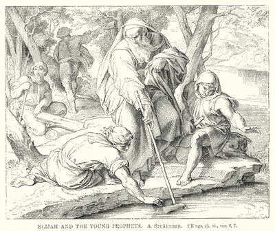 إيليا والأنبياء الصغار ، 2 ملوك ، الفصل السادس ، الإصدار ٦ ، ٧ (نقش) بواسطة المدرسة الألمانية