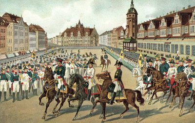 Entry of the three Allied monarchs into Leipzig بواسطة المدرسة الألمانية