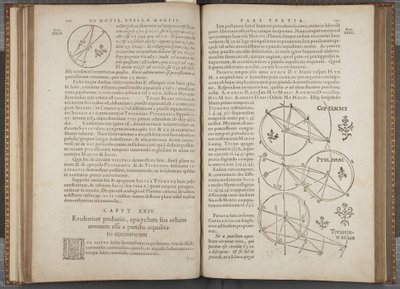 ورقة 130-131 ، "Astronomia nova Aitiologetos" ، بقلم يوهانس كيبلر (نقش) بواسطة المدرسة الألمانية