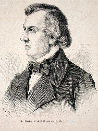 فريدريك شوبان (1810-49) 1870 (نقش) بواسطة المدرسة الألمانية