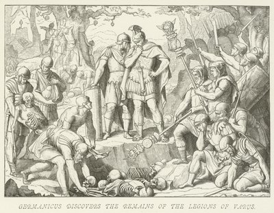 يكتشف Germanicus بقايا جحافل Varus بواسطة المدرسة الألمانية