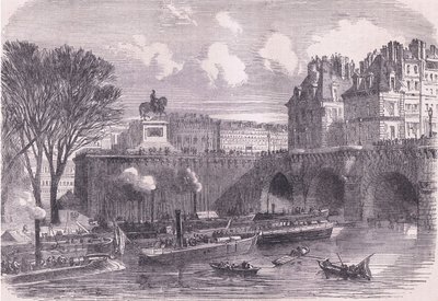 قوارب مدفع على نهر السين ، Cassells History of the War بين فرنسا وألمانيا التي نشرتها Cassell and Company Limited ، c1890 (litho) بواسطة المدرسة الألمانية