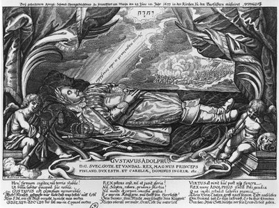غوستافوس أدولفوس الثاني (1594-1632) ملك السويد ، على فراش الموت ، 1633 بواسطة المدرسة الألمانية