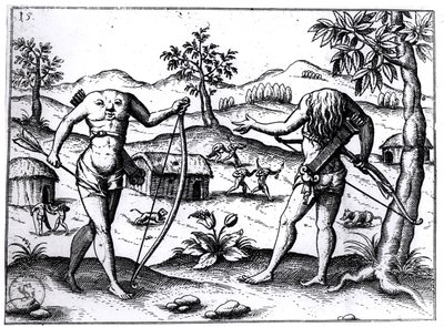 رجال ونساء بلا رأس ، توضيح من حساب السير والتر راليس لغيانا ، نُشر في نورمبرغ ، 1599 بواسطة المدرسة الألمانية