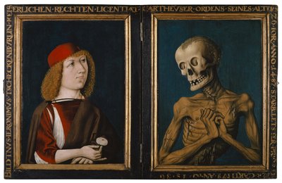 Hieronymus Tscheckenbürlin وتشخيص الموت ، 1487 (تقنية مختلطة على خشب الجير) بواسطة المدرسة الألمانية