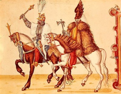 النبلاء المجريون في البلاط العثماني في نهاية القرن السادس عشر (ألوان مائية على ورق) بواسطة المدرسة الألمانية