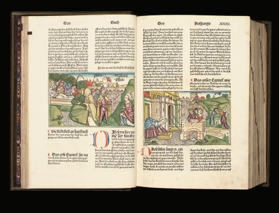 نسخة مضيئة من الطبعة التاسعة من الكتاب المقدس بالألمانية ، أنطون كوبيرجر ، نورمبرج ، 1483 بواسطة المدرسة الألمانية