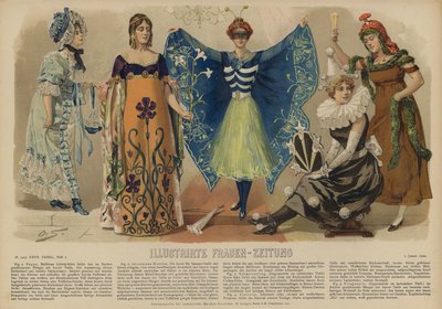 رسم توضيحي لمجلة Illustrirte Frauen-Zeitung (طباعة حجرية ملونة) بواسطة المدرسة الألمانية