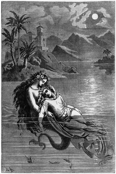 رسم توضيحي لحورية البحر الصغيرة من القصص الخيالية هانز كريستيان أندرسن (1805-75) 1869 بواسطة المدرسة الألمانية