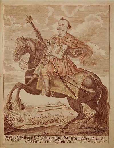 إمري ثوكولي (1657-1705) ، أمير ترانسيلفانيا (نقش ملون) بواسطة المدرسة الألمانية