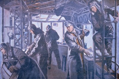 In the forward control gondola of a Zeppelin بواسطة المدرسة الألمانية