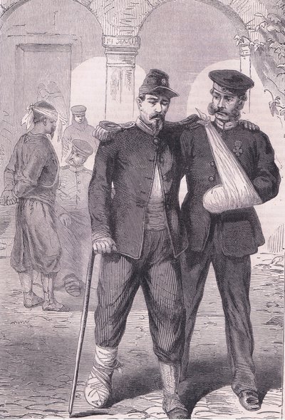 في المستشفى ، كتاب Cassells History of the War بين فرنسا وألمانيا الذي نشرته شركة Cassell and Company Limited ، c1890 (litho) بواسطة المدرسة الألمانية