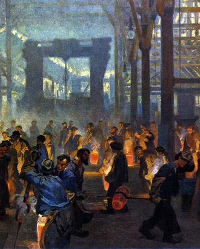 داخل مصنع للمعادن عام 1908. من Jugend بواسطة المدرسة الألمانية