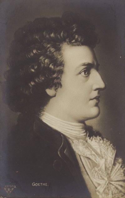 يوهان فولفغانغ فون غوته (1749-1832)، شاعر وروائي وكاتب مسرحي ألماني (ليثو) بواسطة المدرسة الألمانية