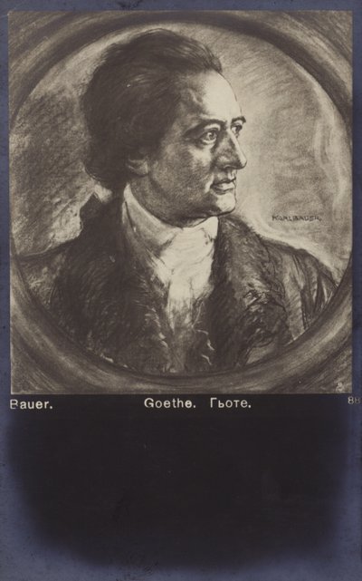 يوهان فولفغانغ فون غوته (1749-1832)، شاعر وروائي وكاتب مسرحي ألماني (ليثو) بواسطة المدرسة الألمانية
