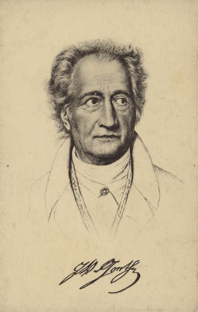 يوهان فولفغانغ فون غوته (1749-1832)، شاعر وروائي وكاتب مسرحي ألماني (ليثو) بواسطة المدرسة الألمانية