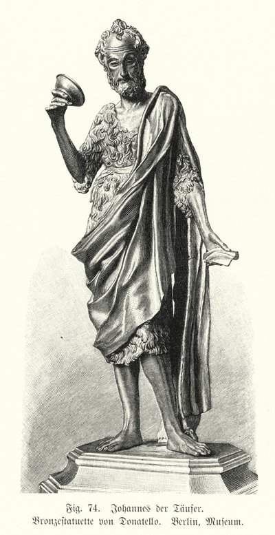 John the Baptist, bronze statue by Donatello (engraving) بواسطة المدرسة الألمانية