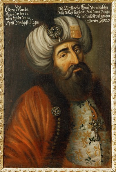 قرة مصطفى باشا الوزير التركي الأكبر، أميرال الأسطول التركي، عضو مجلس السلاطين ... (زيت على قماش) بواسطة المدرسة الألمانية