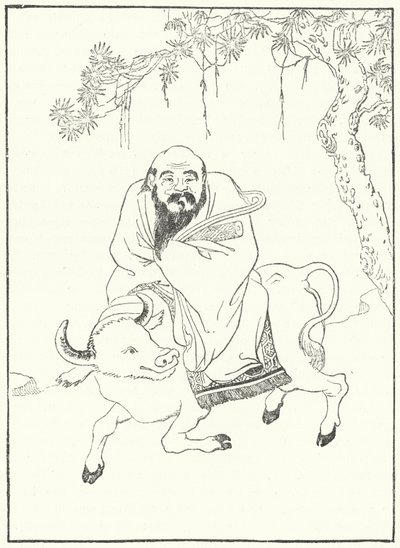 Laozi, ancient Chinese Philosopher, on a water buffalo (engraving) بواسطة المدرسة الألمانية