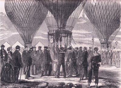 M Gambetta starting for Tours, Cassells History of the War between France and Germany published by Cassell and Company Limited, c.1890 (litho) بواسطة المدرسة الألمانية