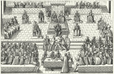 Meeting of the French Estates General at Orleans, January 1561 (engraving) بواسطة المدرسة الألمانية