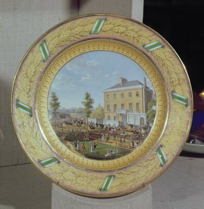 صفيحة ميسن ، مزينة بمشهد بيت أبسلي ، c.1818 (الخزف) بواسطة المدرسة الألمانية