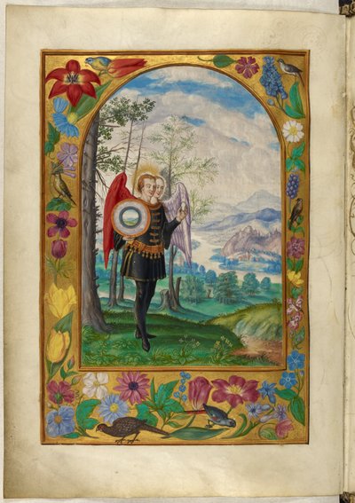 السيدة هارلي 3469 ، f.19v ، شخصية مجنحة برأسين ، المثل الخامس ، من "Splendor Solis" لسالومون Trismosin بواسطة المدرسة الألمانية