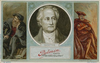 بطاقة Palmin التجارية بصورة Goethe بواسطة المدرسة الألمانية