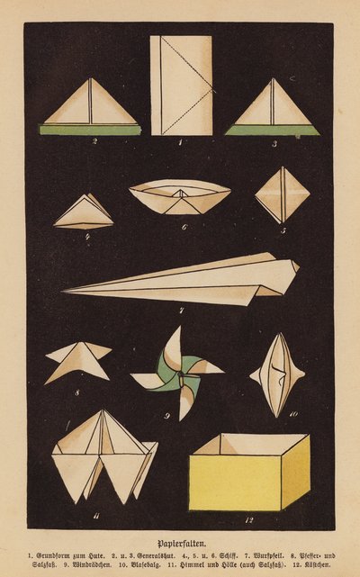 طي الورق (طباعة حجرية ملونة) بواسطة المدرسة الألمانية