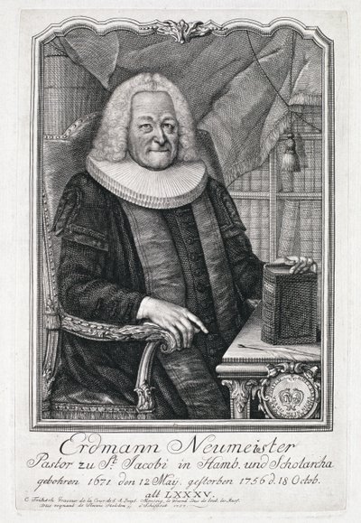 صورة لإردمان نويميستر (1671-1756) بواسطة المدرسة الألمانية