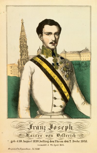 صورة فرانز جوزيف الأول ، إمبراطور النمسا ، من Neuruppiner Bilderbogen ، 1854 بواسطة المدرسة الألمانية