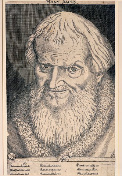 Portrait of Hans Sachs (engraving) بواسطة المدرسة الألمانية