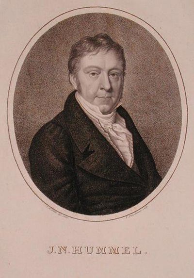 صورة يوهان نيبوموك هاميل (1778-1837) نقشها ف. فليشمان بواسطة المدرسة الألمانية