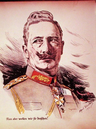 صورة للقيصر فيلهلم الثاني (1859-1941) 1914 (ليثو ملون) بواسطة المدرسة الألمانية