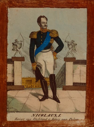 صورة لنيكولاس الأول ، قيصر روسيا وملك بولندا ، Neuruppiner Bilderbogen ، c.1850 بواسطة المدرسة الألمانية