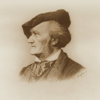 صورة ريتشارد فاجنر (1813-1883) الملحن الألماني ، نقشها روبرت ريهير (1838-1877) (انظر أيضًا 93368) بواسطة المدرسة الألمانية